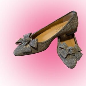 Shimmering Bow Detail Flats